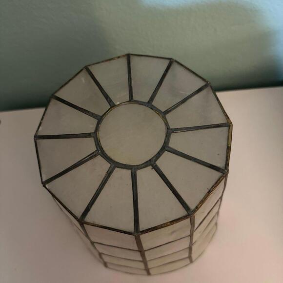 Vintage Capiz Shell Trash Can - Picture 5 of 5